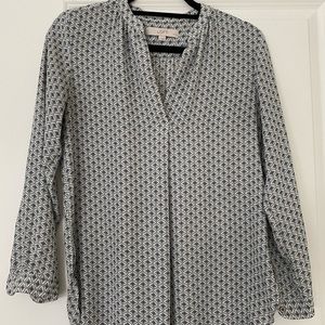 Loft blue patterned work blouse size small